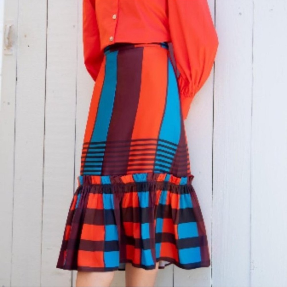 Eva Franco flounced midi skirtAnthropologie size 2